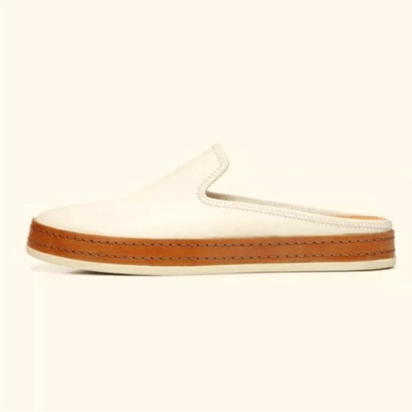 VINCE Women’s White Canella Leather Platform Slip-On Shoes - Picture 2 of 7